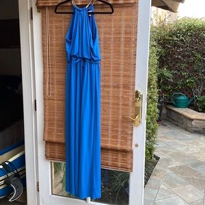 Shelby & Palmer blue jumpsuit with palazzo style flare